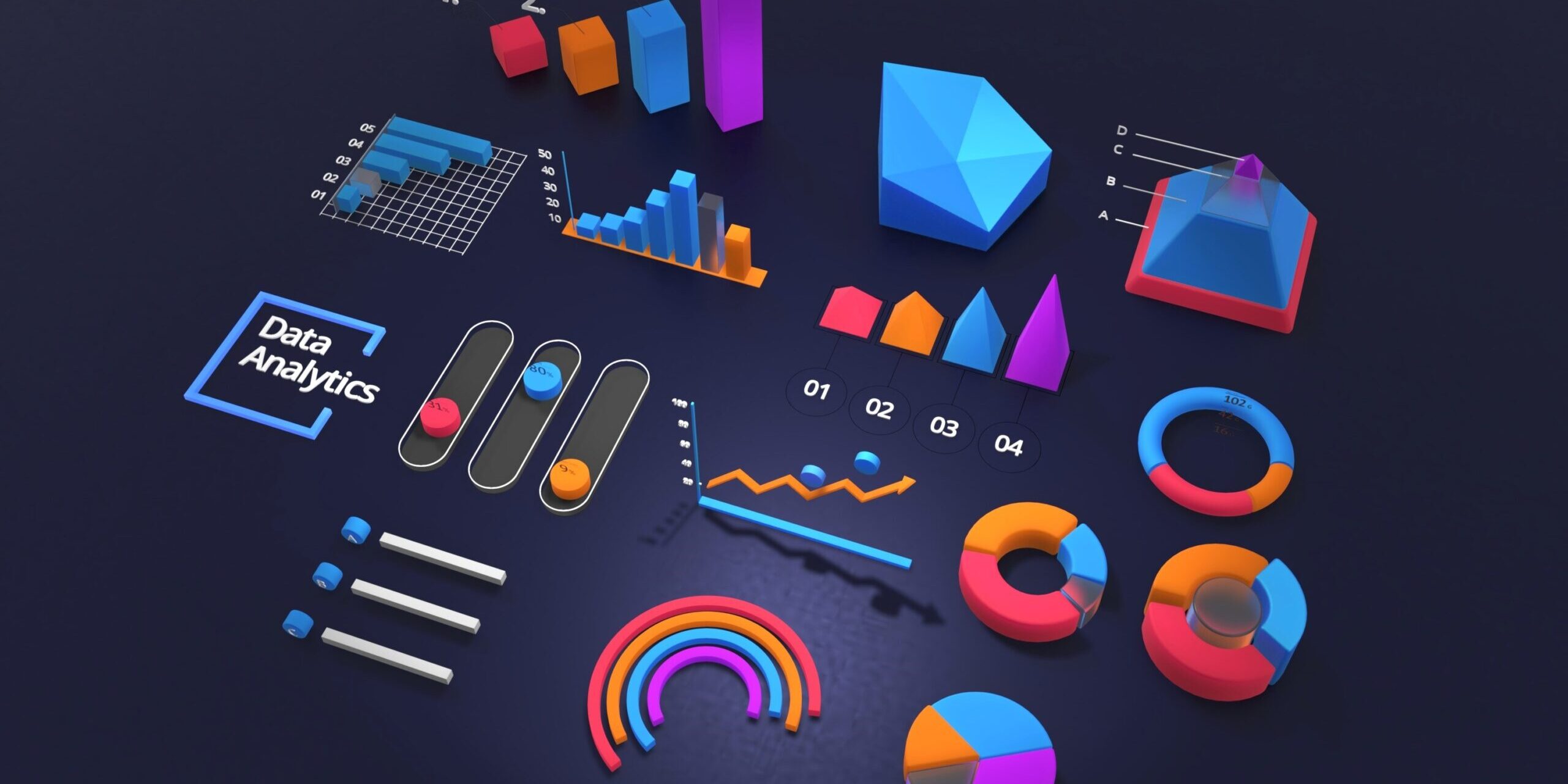 The Role of Predictive Analytics in Supply Chain Risk Management 3D charts and graphs illustrating data analytics for supply chain risk management and predictive analytics. - Supply Chain Transparency
