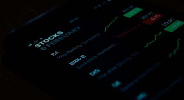 The Future of International Trade: Emerging Trends and Technologies Smartphone screen displaying stock market data for Boeing (BA), Berkshire Hathaway (BRK-B), and Disney (DIS) on February 6th. - Supply Chain Transparency