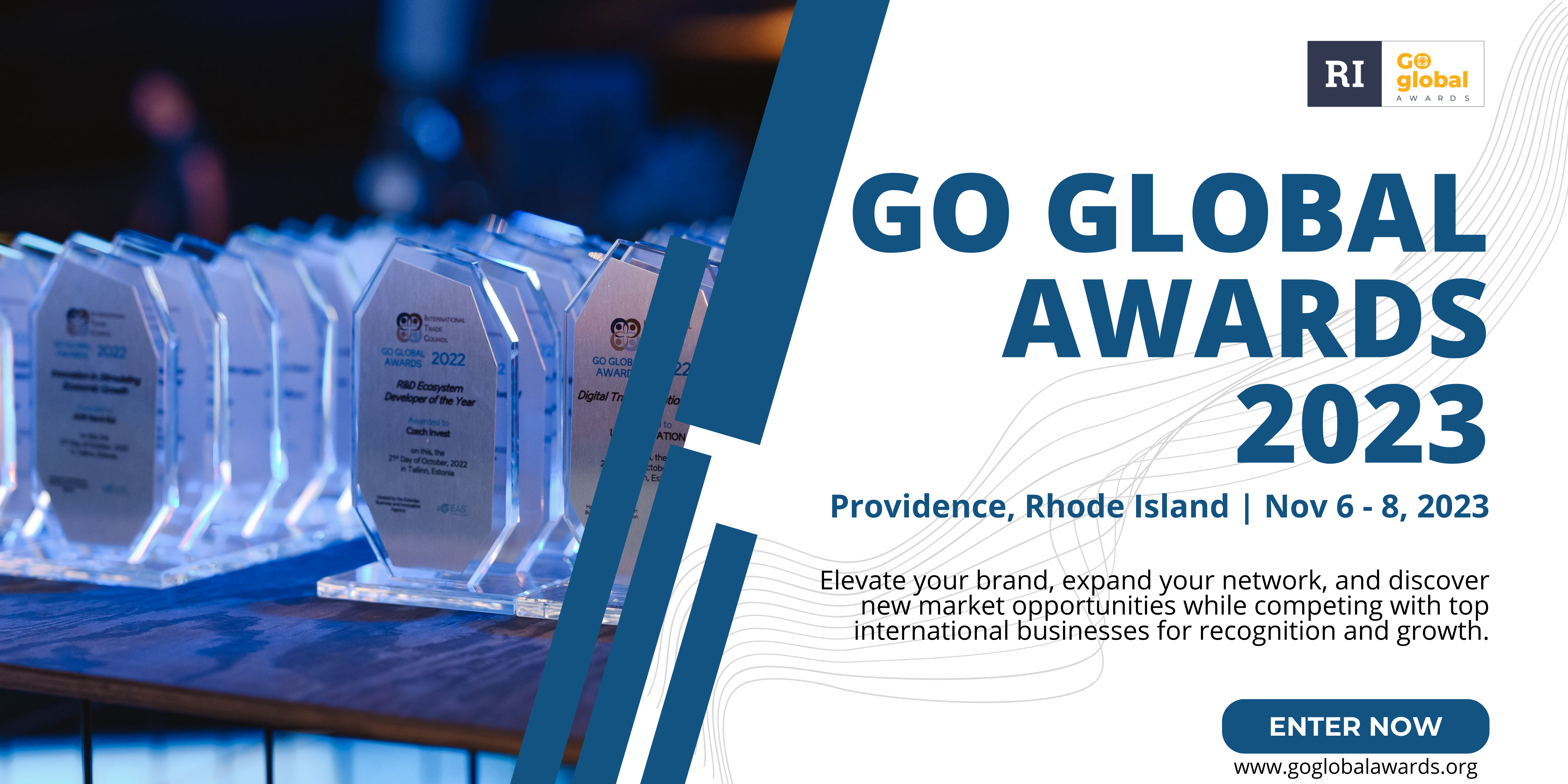 Go Global Awards 2023 trophies displayed in Providence, Rhode Island - Supply Chain Transparency