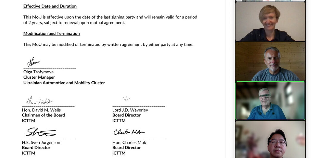 UAMC screenshot ICTTM & UAMC partnership agreement signed by board members and cluster manager. Transparent trade initiative. - Supply Chain Transparency
