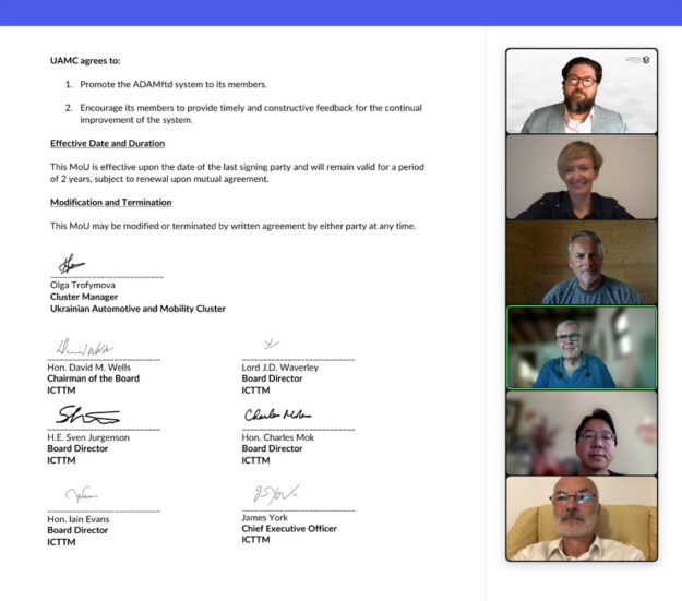 UAMC screenshot ICTTM & UAMC partnership agreement signed by board members and cluster manager. Transparent trade initiative. - Supply Chain Transparency