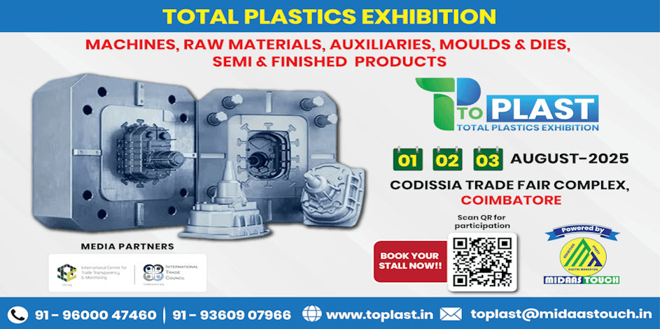 TOPLAST 2025 TOPLAST 2025: Plastics exhibition showcasing machines, molds, and finished products in Coimbatore. - Supply Chain Transparency