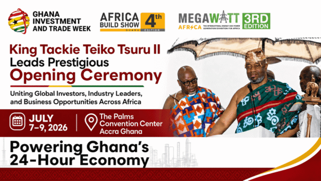 Ga Mantse Leads Prestigious Opening Ceremony as Ghana Investment & Trade Week 7th , Africa Build Show 4th and Megawatt 3rd Edition 2026 Officially Opens in Accra Ga Mantse Leads Prestigious Opening Ceremony as Ghana Investment & Trade Week 7th , Africa Build Show 4th and Megawatt 3rd Edition 2026 Officially Opens in Accra